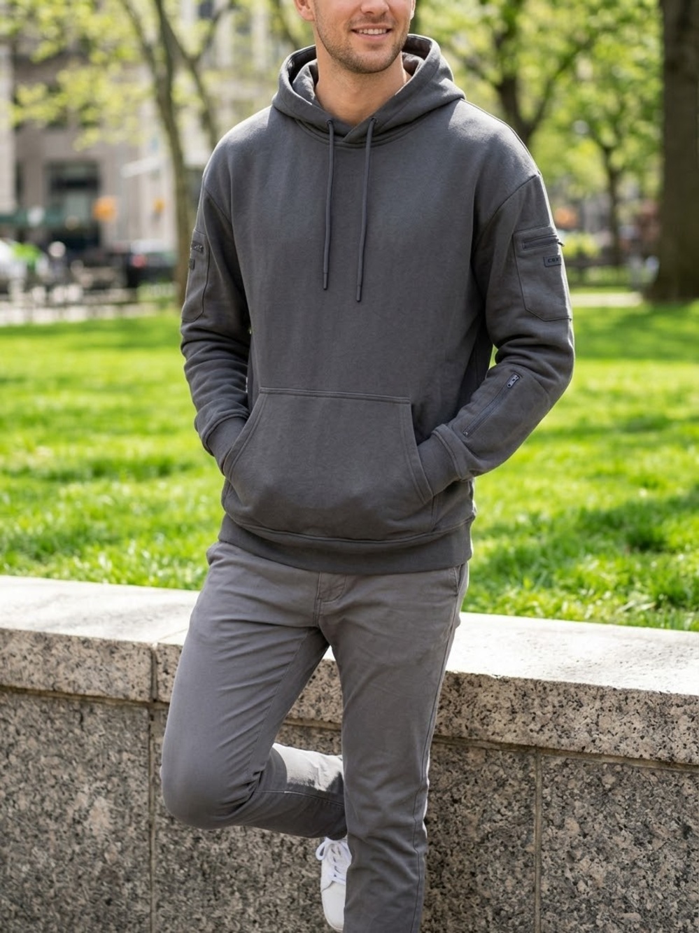 Comfrt Airplane Mode Travel Hoodie Gray Small